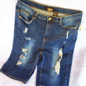 2XL BBA distressed denim bermuda jorts